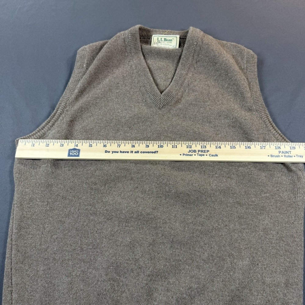 Vintage LL Bean Mink Fur Merino Wool Sweater Vest USA Mens Large Quiet Luxury - Picture 3 of 5